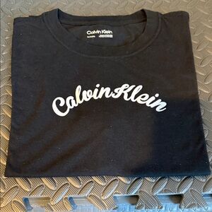 Calvin Klein Black Tee with White Script Logo